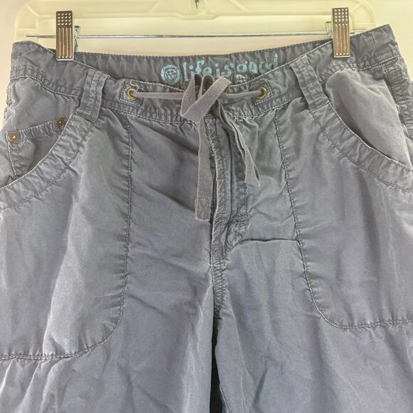 Life Is Good Women's Blue Cotton Bermuda Cargo Drawstring Shorts Size 10 - Picture 7 of 8
